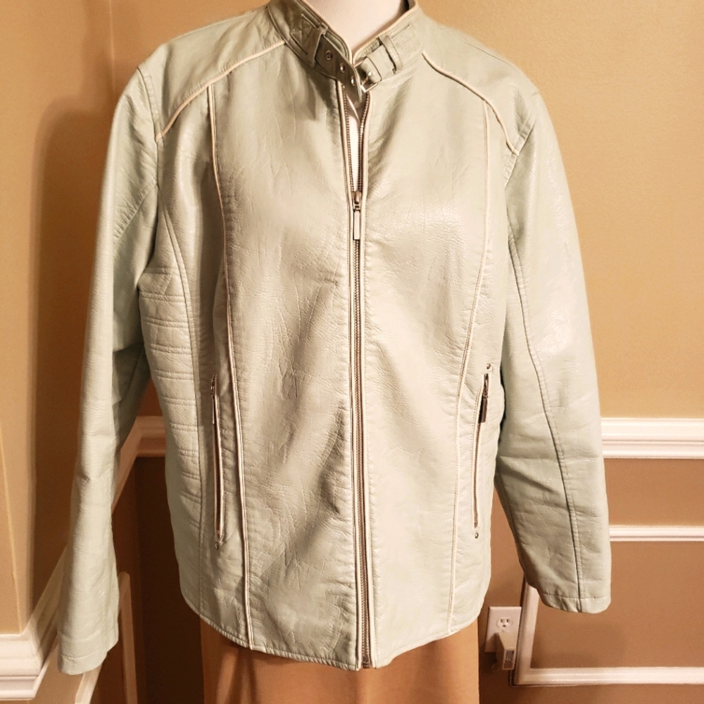 Chico lite blue leather jacket